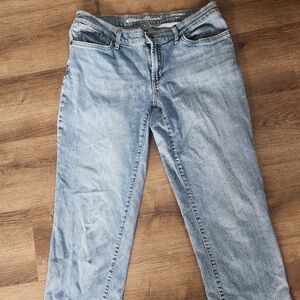 Eddie Bauer Boyfriend Crop blue Jeans size 8